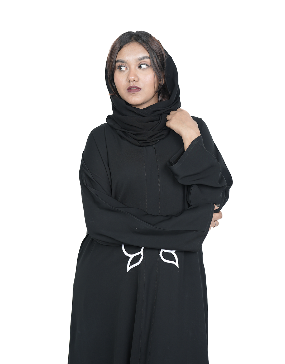 SILVER PETAL ABAYA