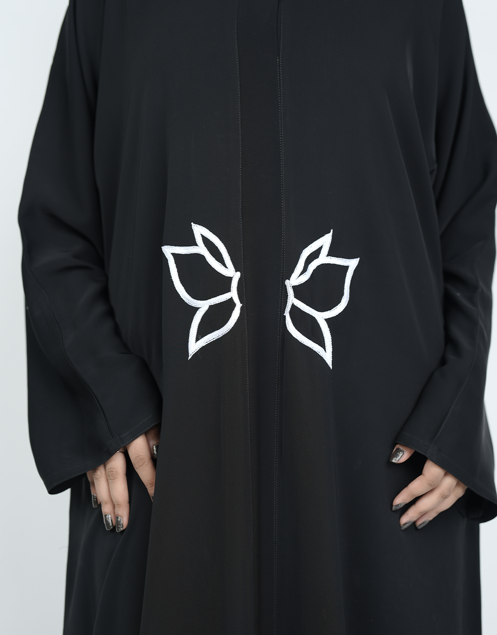 SILVER PETAL ABAYA