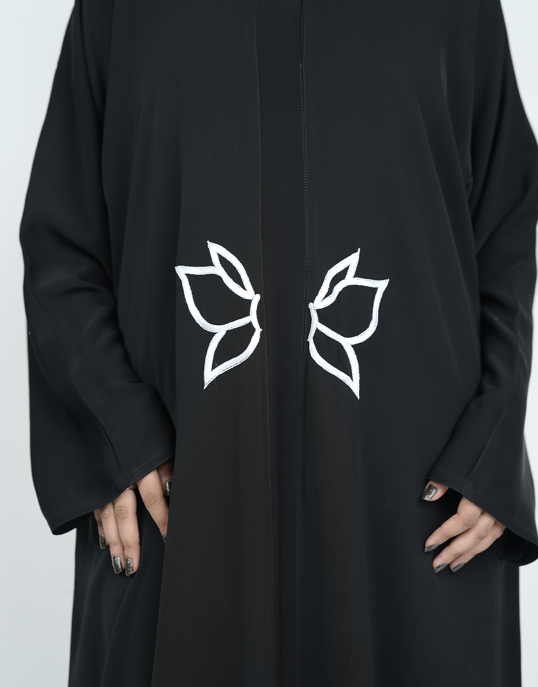 SILVER PETAL ABAYA