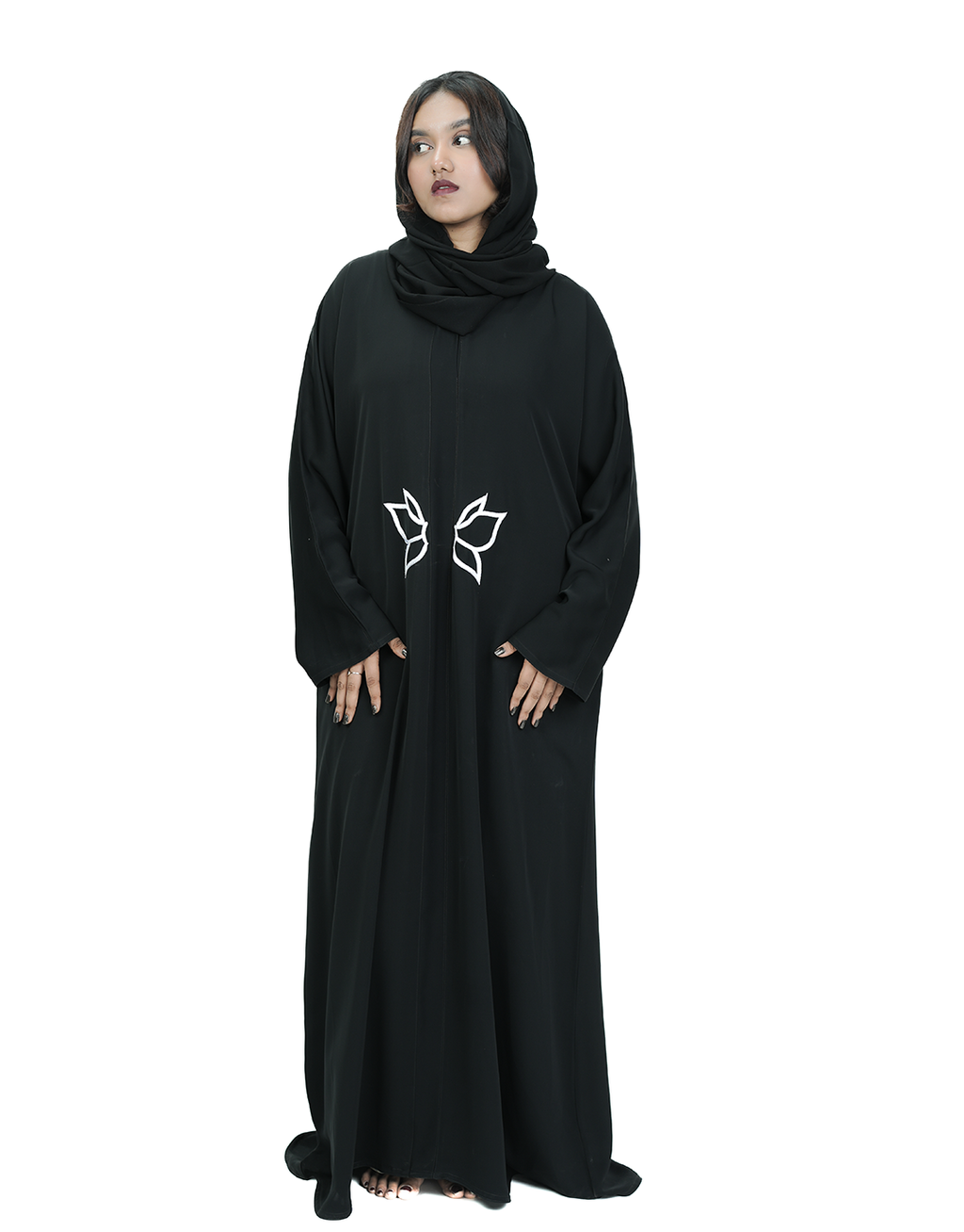 SILVER PETAL ABAYA