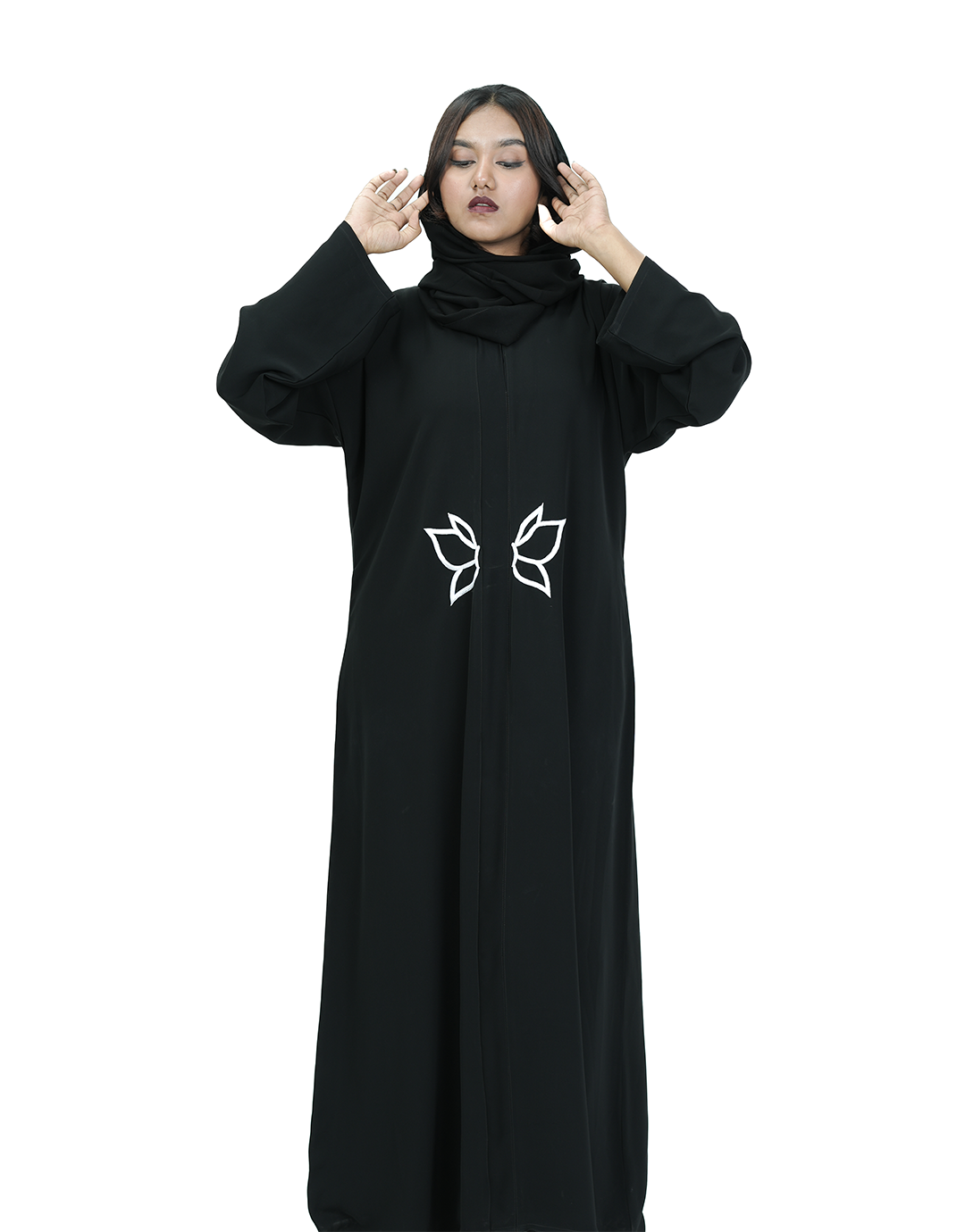SILVER PETAL ABAYA