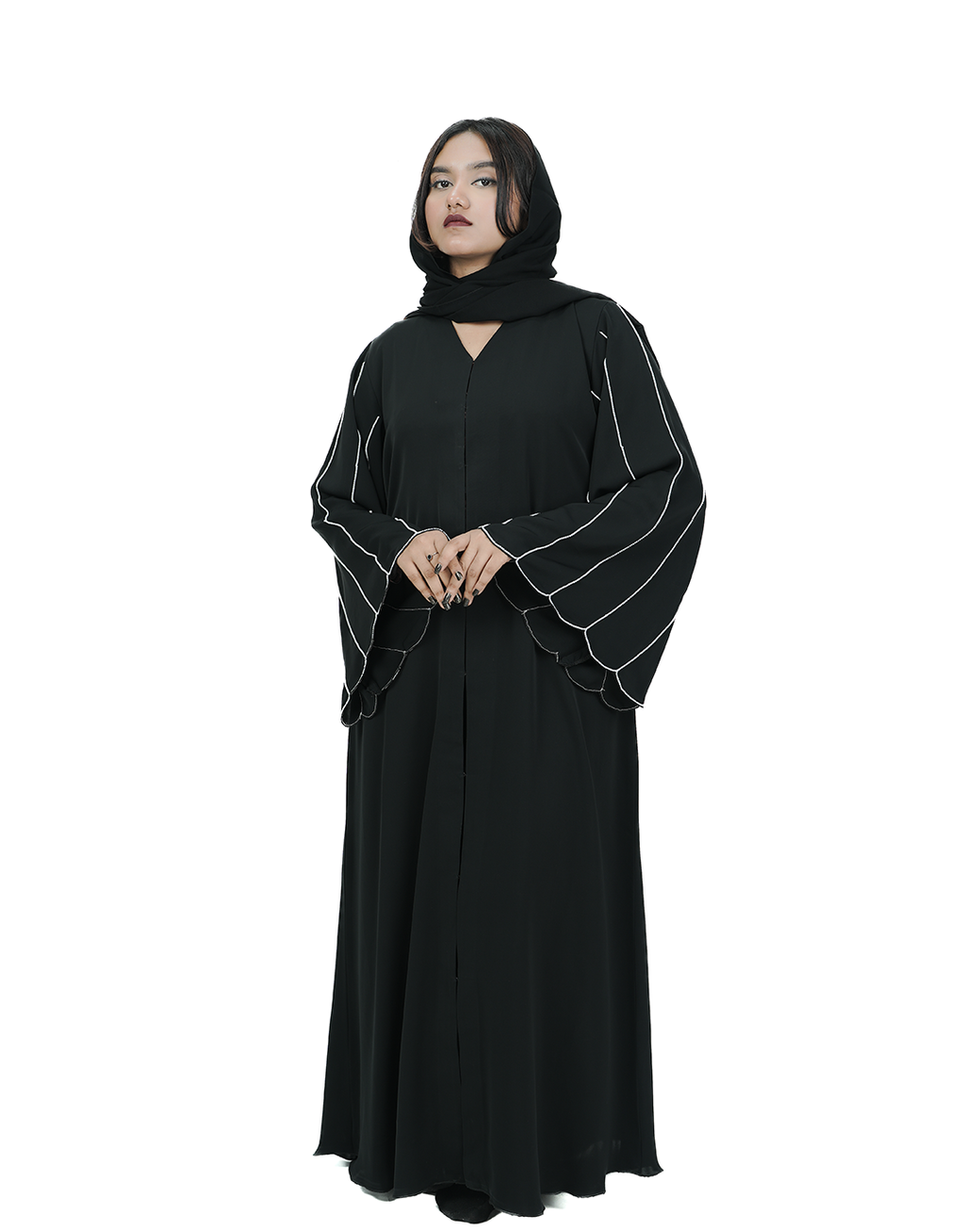 RIPPLE SLEEVE ABAYA