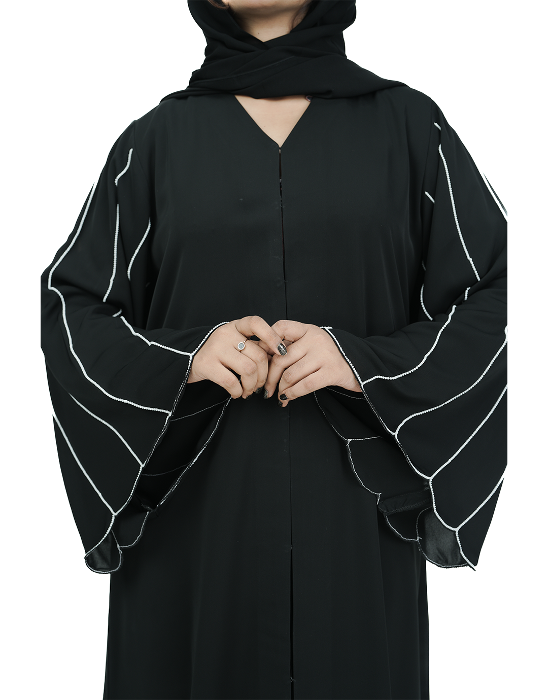 RIPPLE SLEEVE ABAYA